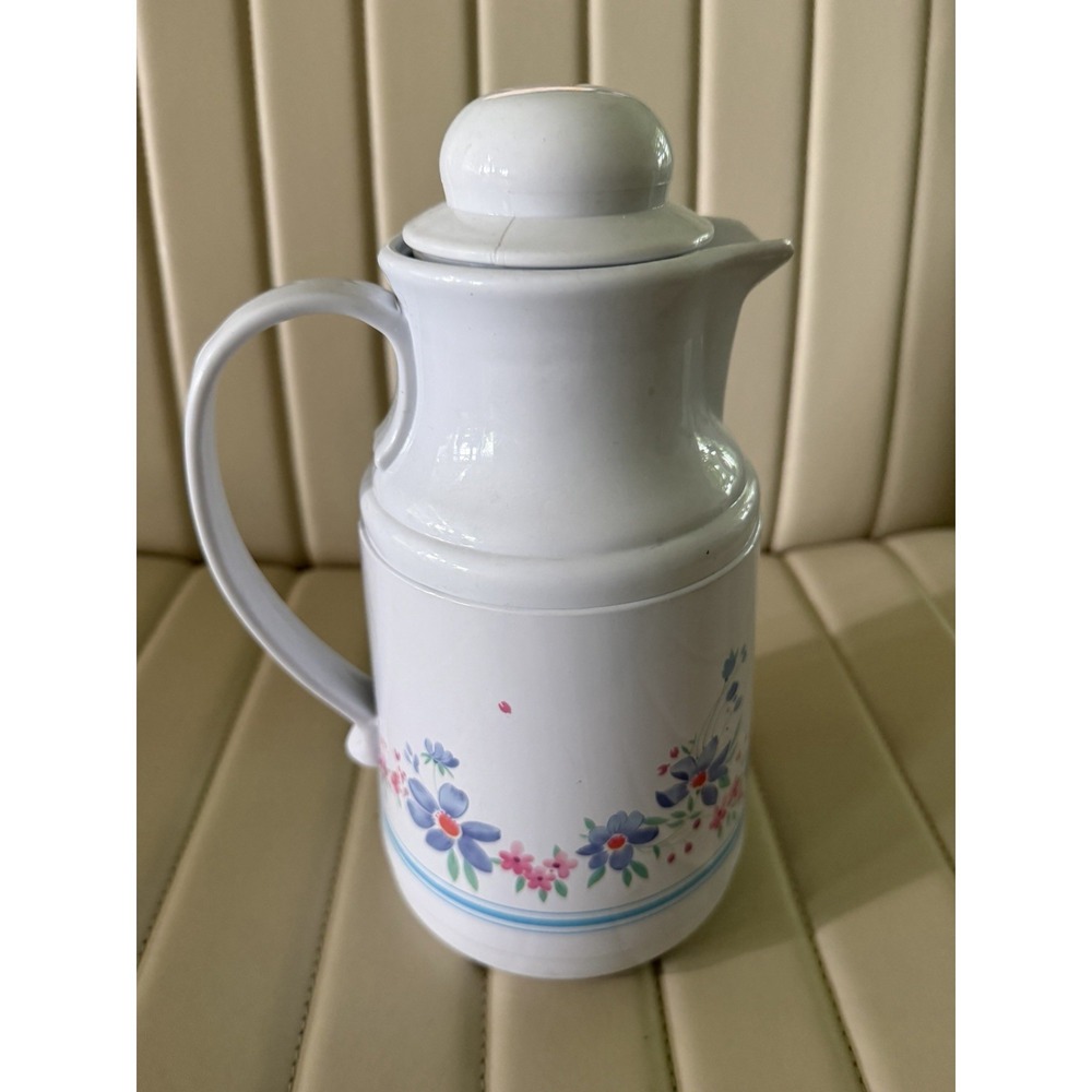 Vintage Phoenix Insulated Coffee Tea Carafe Pitcher Floral Design 1980s